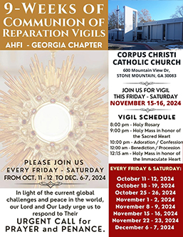 9-WEEKS OF COMMUNION OF REPARATION VIGILS!