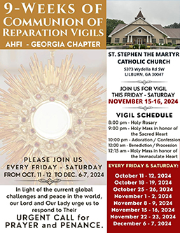 9-WEEKS OF COMMUNION OF REPARATION VIGILS!